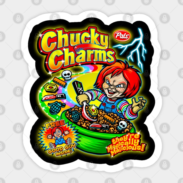 CHUCKY CHARMS // HORROR MOVIE // CEREAL KILLER Sticker by Niko Neon